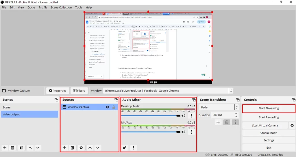 Add the Video source by choosing the Video capture device