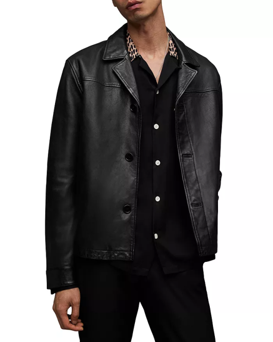 AllSaints Tona Slim Fit Leather Jacket