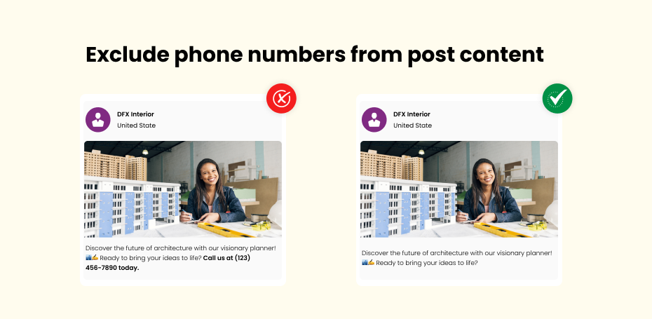 Exclude phone numbers from post content