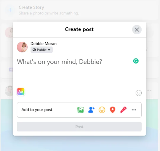 create post on facebook desktop