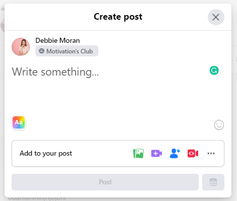 create a new post on facebook group