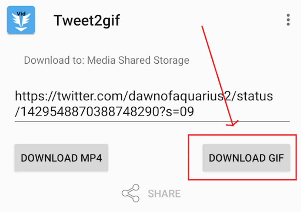 Tweet2GIF App to save GIF