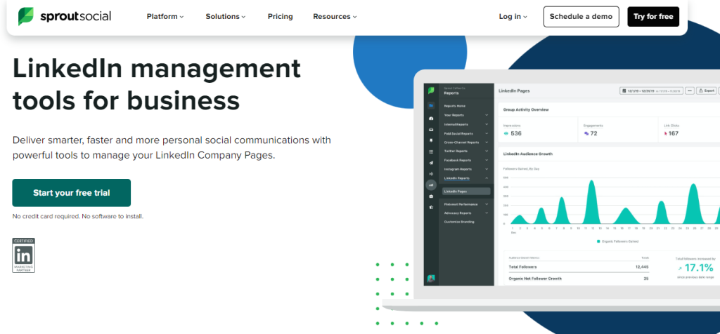 Sprout Social LinkedIn content scheduler