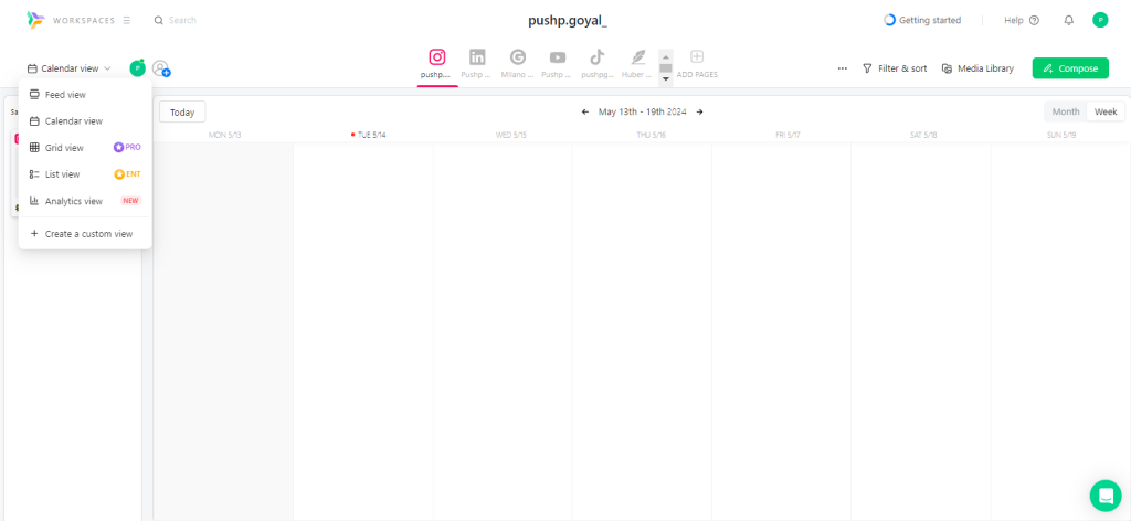 Planable Social Calendar