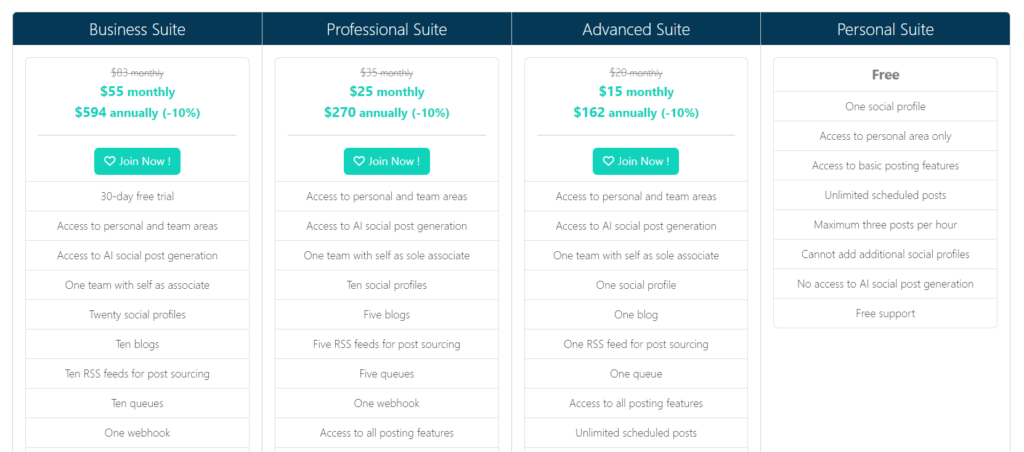 socialoomph pricing