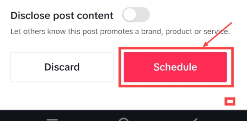 Tap on schedule button to finally schedule posts on TikTok