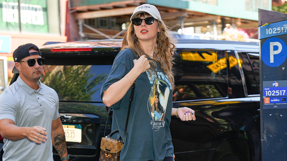 Taylor Swift wearing New Balance Sneakers to the recording studio in NYC