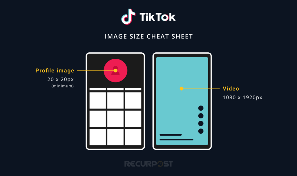 Social media image sizes Guide for TikTok